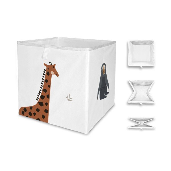 Iš tekstilės vaikiškas organizatorius baltos spalvos 32x32x32 cm Safari Animals – Butter Kings-image-2
