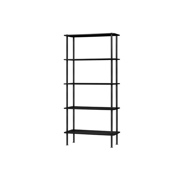 Juodos spalvos pastatoma lentyna iš ąžuolo 80x163x35 cm Teidi – noo.ma