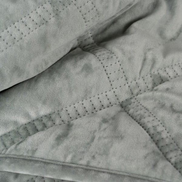 Pilkai žalios spalvos iš velveto dygsniuota lovatiesė 180x260 cm – Ixia-image-2