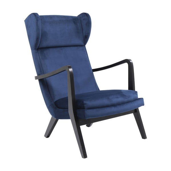 "Kare Design Silence Velvet" mėlynas fotelis