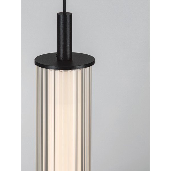 Matinės juodos spalvos iš aliuminio kabantis šviestuvas LED su pritemdymo funkcija ø 6,5 cm su stiklo gaubtu Glovia – Nova Luce-image-2