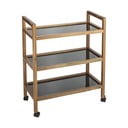 Juodos spalvos/natūralios spalvos iš akacijos masyvo vonios lentyna 65x76,5 cm Fondi – Wenko