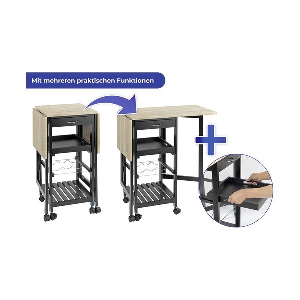 Vyno spintelė juodos spalvos/natūralios spalvos iš ąžuolo butelių skaičius 3, 97x77 cm – Maximex-image-4