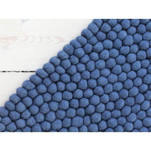 Mėlynas vilnos kilimas Wooldot Ball Rugs, 100 x 150 cm-image-1