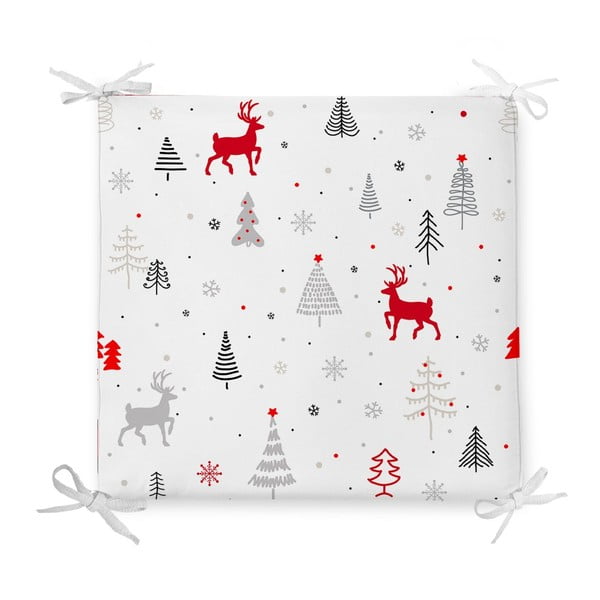 Kalėdinė sėdynės pagalvėlė iš medvilnės mišinio Minimalist Cushion Covers Nordic Holiday, 42 x 42 cm