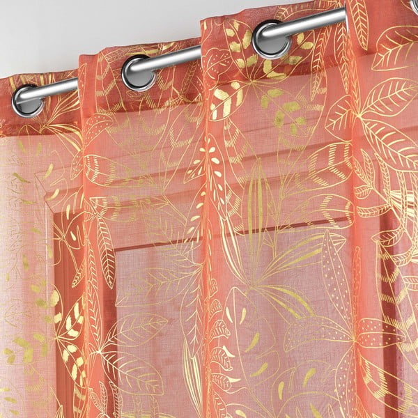 Permatoma užuolaida oranžinės spalvos 140x280 cm Belflor – douceur d'intérieur-image-1