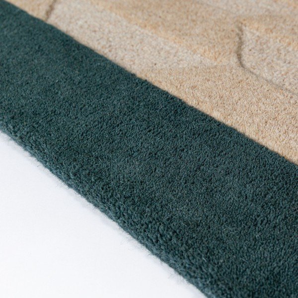 Rankų darbo natūralios spalvos/žalsvai mėlynos spalvos iš vilnos kilimas 60x230 cm Apex Border Wool – Flair Rugs-image-4