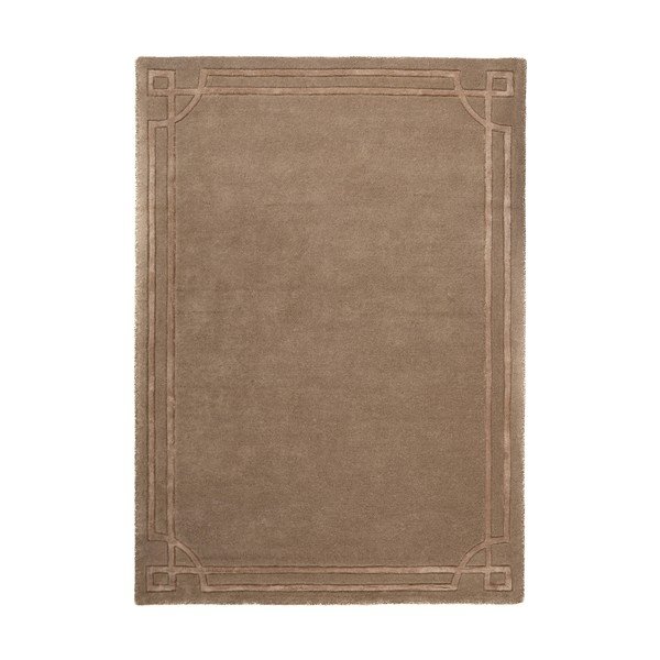 Rankų darbo rudos spalvos iš vilnos kilimas 120x170 cm Gatsby – Flair Rugs