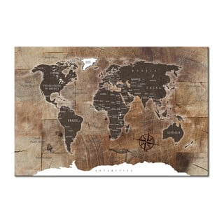 Medinis mozaikinis pasaulio žemėlapis Bimago, 120 x 80 cm