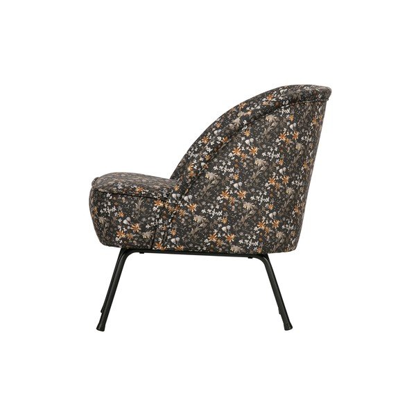 Juodas gėlėtas fotelis BePureHome Vogue-image-3