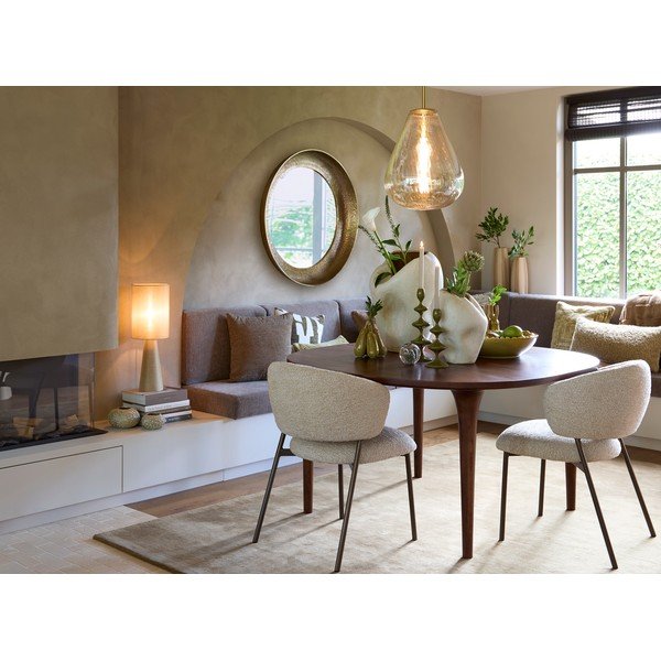 Gintarinės spalvos kabantis šviestuvas su stiklo gaubtu Leona – Light & Living-image-1