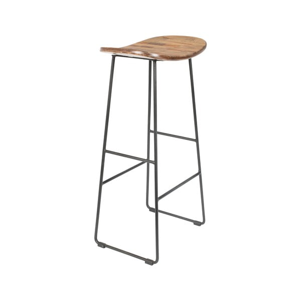 Natūralios spalvos iš tikmedžio masyvo baro taburetė (sėdynės aukštis 76 cm) Tangle – White Label-image-2