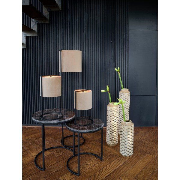 Juodos ir smėlio spalvos stalinė lempa (aukštis 35 cm) Santos - Light & Living-image-1