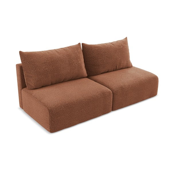 Raudonos plytų spalvos sulankstoma/su sandėliavimo vieta sofa 216 cm Kalena – Makamii-image-3