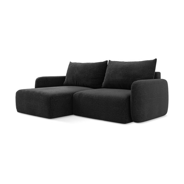 Juodos spalvos sulankstoma/su sandėliavimo vieta kampinė sofa (su kairiuoju kampu) Kalena – Makamii-image-3