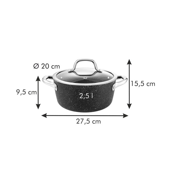 Nepridegantis indukcinis puodas su dangčiu 2,5 l President - Tescoma-image-2