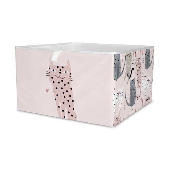 Šviesiai rožinės spalvos iš tekstilės vaikiškas organizatorius 32x32x20 cm Meow Meow – Butter Kings