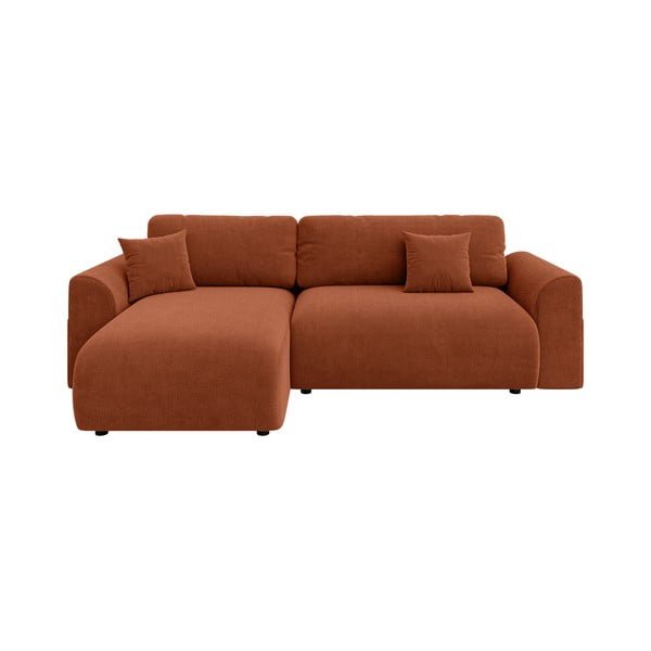 Sulankstoma kampinė sofa raudonos plytų spalvos (kintama) Lorine – Ropez