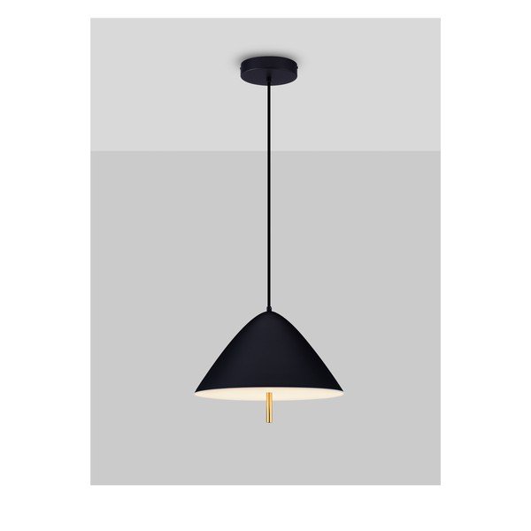 Matinės juodos spalvos iš metalo kabantis šviestuvas LED ø 40 cm su metaliniu gaubtu Oros – Nova Luce-image-3