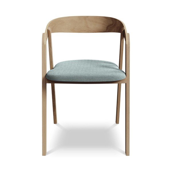 Mėlynos spalvos iš medienos masyvo valgomojo kėdė Erika – Makamii-image-1