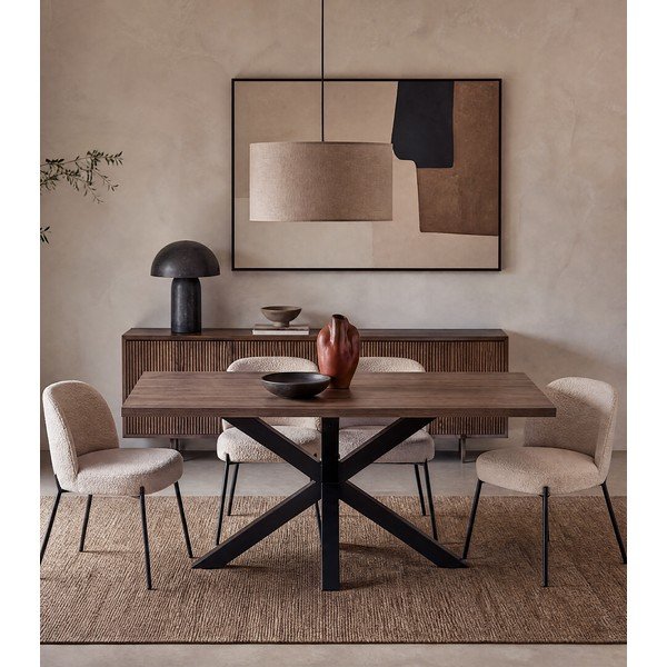 Valgomojo stalas su riešutmedžio stalviršiu 100x180 cm Comba - Marckeric-image-3