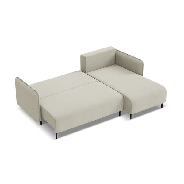 Smėlio spalvos sulankstoma/su sandėliavimo vieta kampinė sofa (su dešiniuoju kampu) Luana – Makamii-image-2