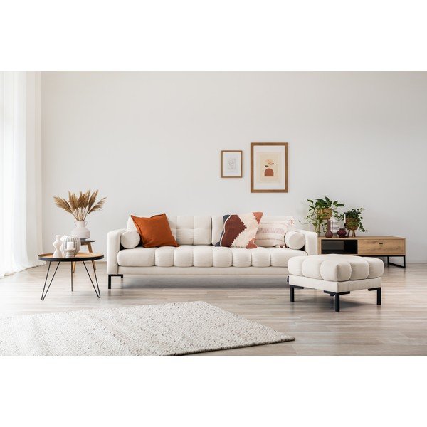 Sofa baltos spalvos/smėlio spalvos 217 cm Bali – Cosmopolitan Design-image-4
