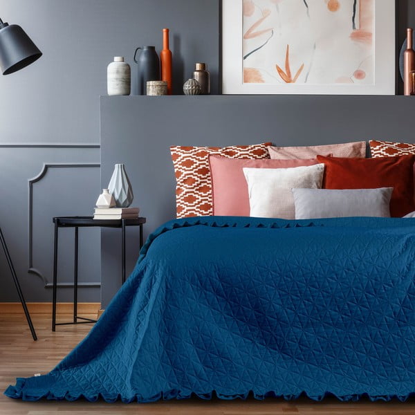 Mėlyna lovatiesė AmeliaHome Tilia, 260 x 240 cm