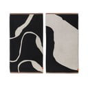 Rankšluosčiai juodos ir baltos spalvos iš organiškos medvilnės 2 vnt. 50x90 cm Nova Arte – Mette Ditmer Denmark