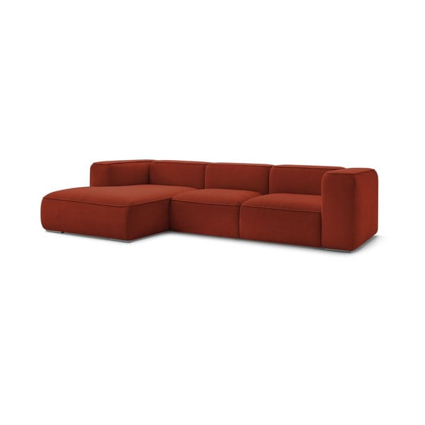 Iš boucle kampinė sofa raudonos plytų spalvos (su kairiuoju kampu) Zephyr – Bobochic Paris-image-3