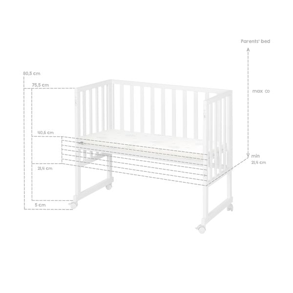 Vaikiška lovelė baltos spalvos 90x45 cm – Roba-image-4