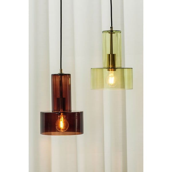 Iš stiklo kabantis šviestuvas žalios spalvos ø 20 cm Ripple – Hübsch-image-1