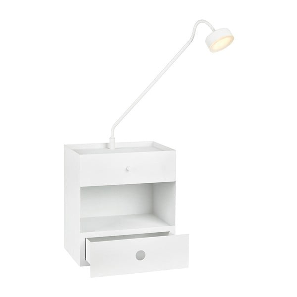 Baltas sieninis šviestuvas su naktiniu staliuku Markslöjd Draw