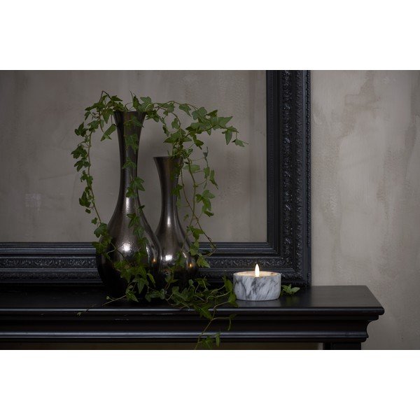 Pilkai baltos spalvos betoninė LED žvakė Star Trading Flamme Marble, aukštis 7,5 cm-image-3