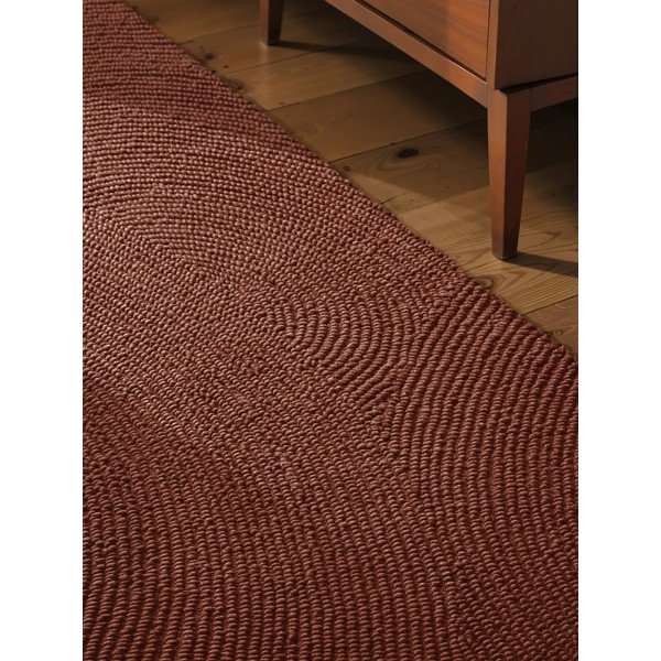 Rankų darbo raudonos plytų spalvos iš vilnos kilimas 80x300 cm Calmio – Hanse Home-image-3