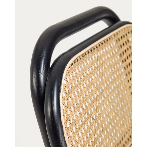 Iš guobos masyvo baro taburėtės juodos spalvos 2 vnt. (sėdynės aukštis 65 cm) Doriane – Kave Home-image-4