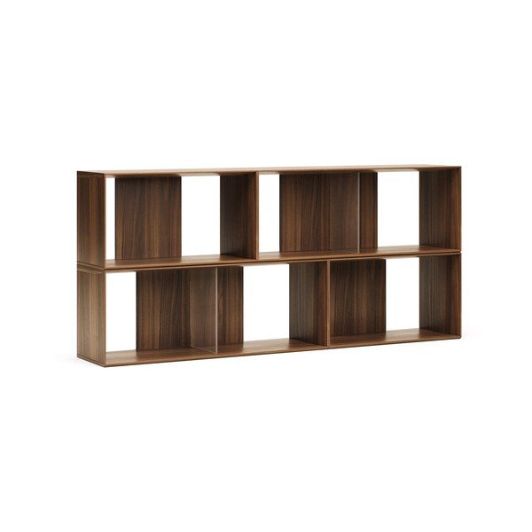 Modulinės lentynos rudos spalvos 4 vnt. iš riešutmedžio 168x76 cm Litto – Kave Home-image-2