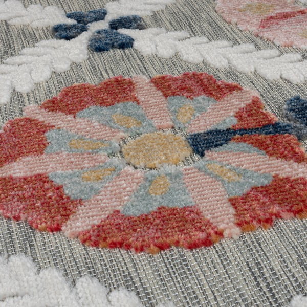 Pilkas lauko kiliminis takelis 230x80 cm Flora - Flair Rugs-image-2