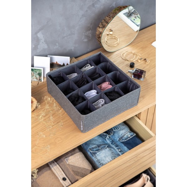 Pilkos spalvos daiktadėžė su 16 skyrių Bigso Box of Sweden Drawer-image-1