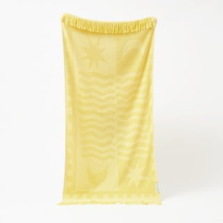 Geltonas medvilninis paplūdimio rankšluostis Sunnylife Luxe, 160 x 90 cm