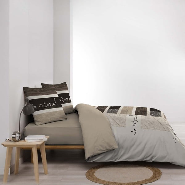 Rudos spalvos iš medvilnės dvigulė patalynė 200x200 cm So Natural – douceur d'intérieur-image-2