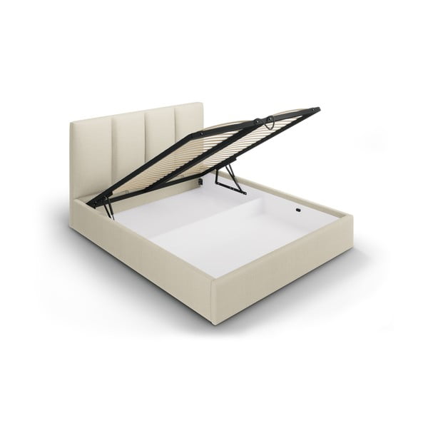 Smėlio spalvos dvigulė lova Mazzini Beds Juniper, 160 x 200 cm-image-3
