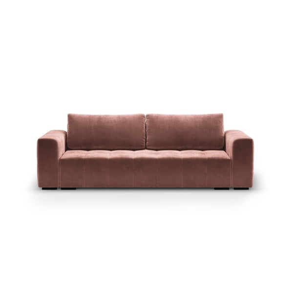 Rožinė aksominė sofa-lova Milo Casa Luca