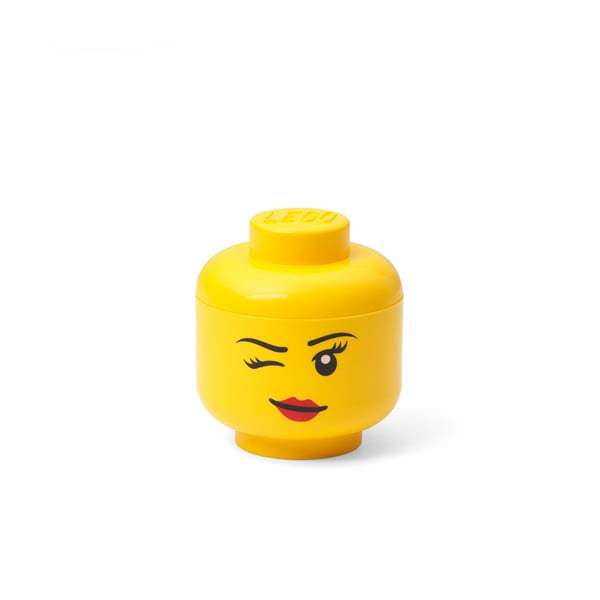 Geltonos spalvos daiktų laikymo dėžutė LEGO® Wink, 10,5 x 10,6 x 12 cm