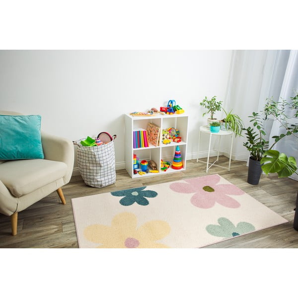 Dramblio kaulo spalvos vaikiškas kilimas 120x170 cm Lolly Cream – FD-image-1