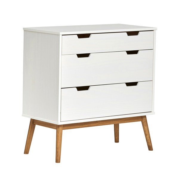 Balta pušies masyvo komoda Marckeric Baku, plotis 80 cm-image-2