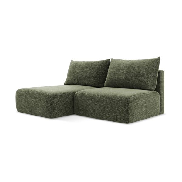 Žalios spalvos sulankstoma/su sandėliavimo vieta kampinė sofa (su kairiuoju kampu) Kalena – Makamii-image-3