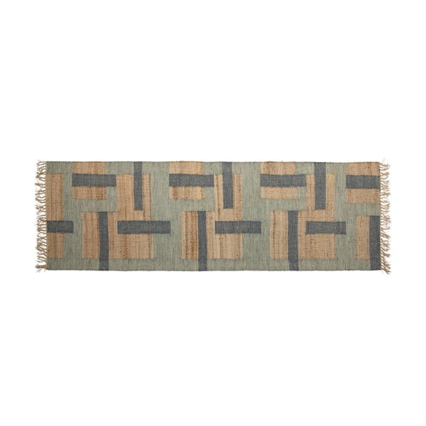 Iš vilnos mišinio kilimas žalios spalvos/natūralios spalvos 75x245 cm Honiton – Bloomingville