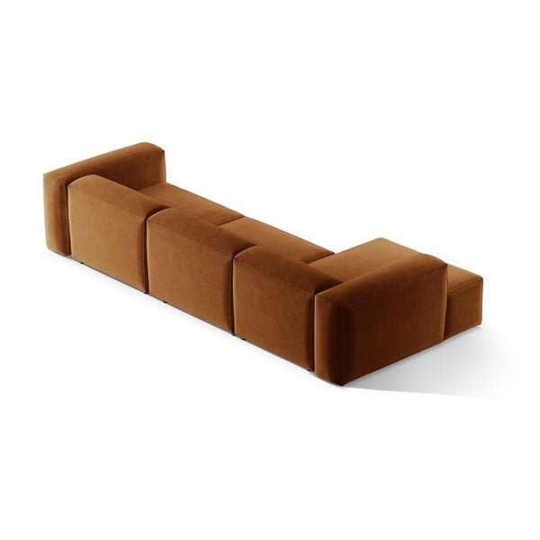 Raudonos plytų spalvos kampinė sofa (su kairiuoju kampu/su gultu) Bergamo – Cosmopolitan Design-image-4