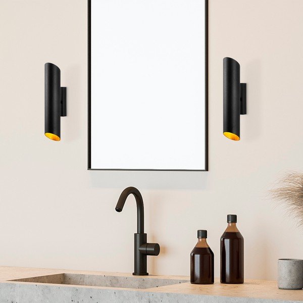 Sieninė lempa juodos spalvos/auksinės spalvos ø 8 cm Cut – Opviq lights-image-2